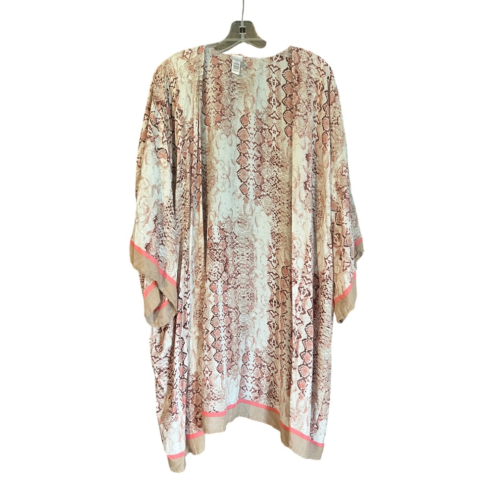 Neutral Snakeskin Print Open Front Kimono Wrap XXL-XXXL Animal Print Bohemian - Picture 4 of 10